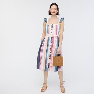 J. Crew Botton-up Modi Dress Mixed Stripe Sz 0